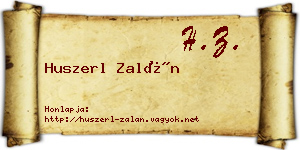 Huszerl Zalán névjegykártya